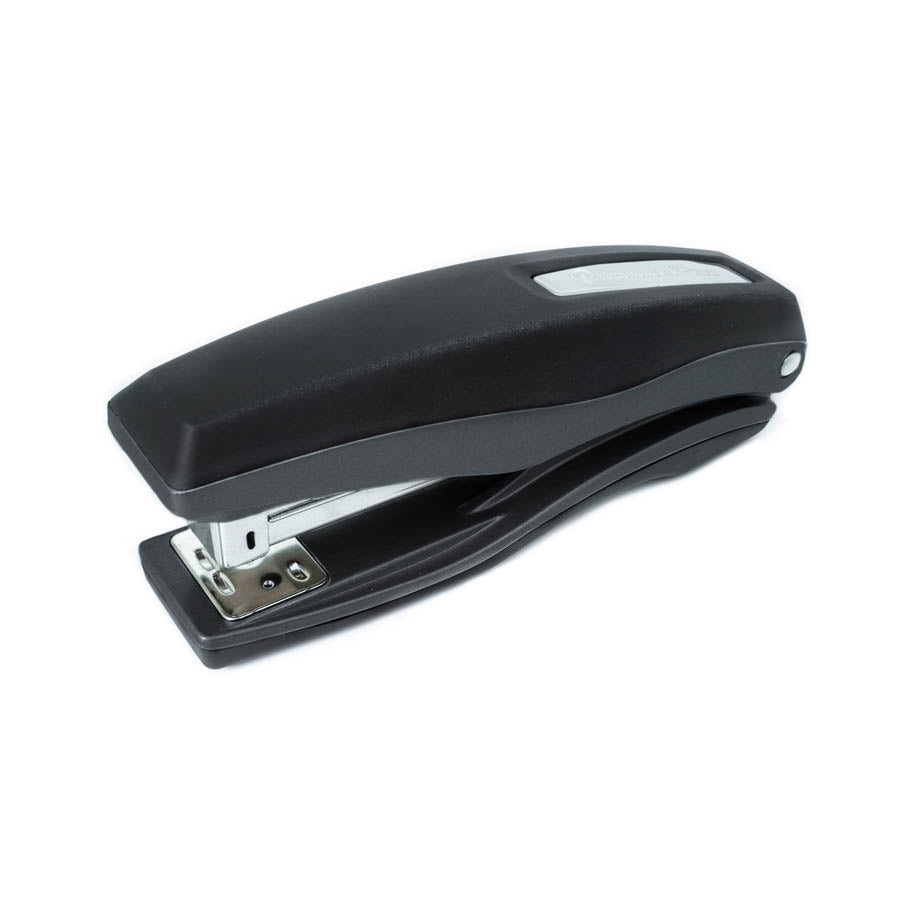 PraxxisPro Office Essentials - Basileus Full-Strip Ergonomic Grip Handheld Desktop Stapler - Black Nickel