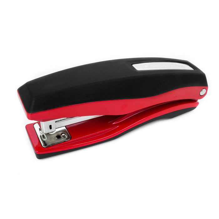 PraxxisPro Office Essentials - Basileus Full-Strip Ergonomic Grip Handheld Desktop Stapler - Fire Red